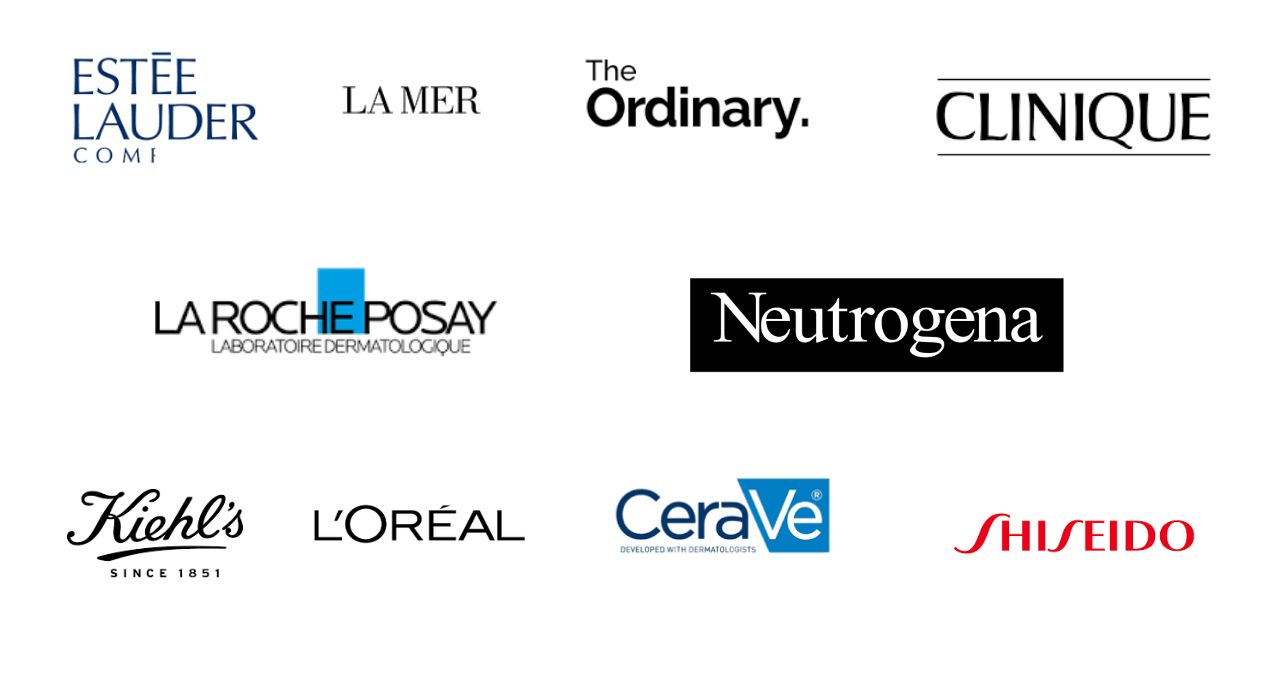 All the logos of Top 10 Skin Care Brands in the World