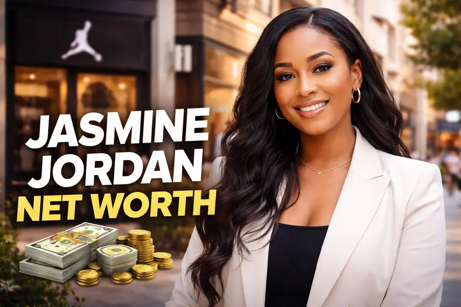 Jasmine Jordan smiling outdoors in a professional outfit, representing her career and estimated net worth.