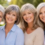 Low-maintenance hairstyles for women over 60 with fine hair featuring pixie and layered bob cuts